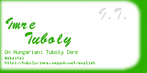 imre tuboly business card